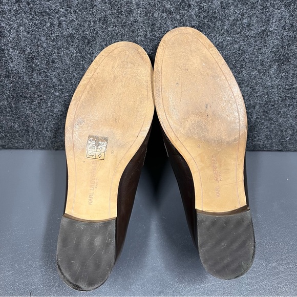 Karl Lagerfeld Cabana Brown Leather Loafers Women’s Size 8 - Picture 11 of 13